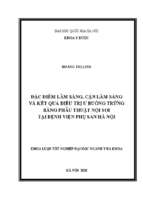 đặc điểm lâm sàng, cận lâm sàng và kết quả điều trị u buồng trứng bằng phẫu thuật nội soi tại bệnh viện phụ sản hà nội