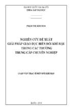 Nghiên cứu đề xuất giải pháp giáo dục biến đổi khí hậu trong các trường trung cấp chuyên nghiệp luận văn ths. biến đổi khí hậu (chương trình thí điểm)