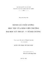 đánh giá chất lượng học tập của sinh viên trường đại học kỹ thuật y tế hải dương  luận văn ths. toán học 60 46 15