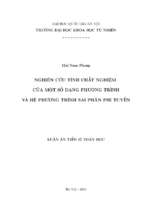 Nghiên cứu tính chất nghiệm của một số dạng phương trình và hệ phương trình sai phân phi tuyến