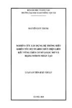 Luận án tiến sĩ nghiên cứu xây dựng hệ điều khiển tốc độ tuabin thuỷ điện liên kết vùng trên cơ sở logic mờ và mạng nơron nhân tạo