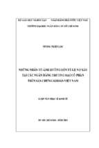 Những nhân tố ảnh hưởng đến tỷ lệ nợ xấu tại các ngân hàng thương mại cổ phần trên sàn chứng khoán việt nam​