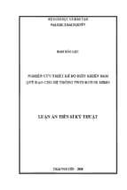 Luận án tiến sĩ nghiên cứu thiết kế bộ điều khiển bám quỹ đạo cho hệ thống twin rotor mimo