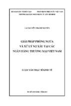 Giải pháp phòng ngừa và xử lý nợ xấu tại các ngân hàng thương mại việt nam​