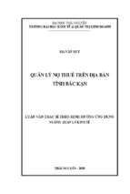 Quản lý nợ thuế trên địa bàn tỉnh bắc kạn