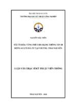 Tối ưu hóa vùng phủ cho mạng thông tin di động 4g lte đã có tại viettel thái nguyên