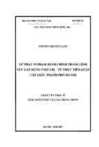 Xử phạt vi phạm hành chính trong lĩnh vực xây dựng ở đô thị – từ thực tiễn quận cầu giấy, thành phố hà nội