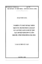 Nghiên cứu một số đặc điểm dịch tễ, thành phần loài sán lá gan nhỏ, sán lá ruột nhỏ tại hai huyện kim sơn và yên khánh, tỉnh ninh bình (2016 2019)