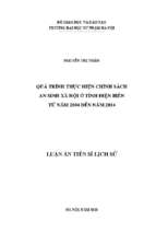 Luận án tiến sĩ quá trình thực hiện chính sách asxh ở tỉnh điện biên từ năm 2004 đến năm 2014