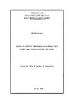 Luận án tiến sĩ quản lý chương trình đào tạo ở học viện phật giáo thành phố hồ chí minh