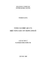 Luận án tiến sĩ nâng cao hiệu quả và hiệu năng giấu tin trong ảnh số