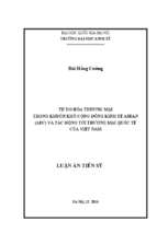 Tự do hóa thương mại trong khuôn khổ cộng đồng kinh tế asean (aec) và tác động tới thương mại quốc tế của việt nam