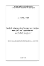 Nghiên cứu chế tạo và tính chất của vật liệu zn2sio4 và zn2sno4 không pha tạp và pha tạp các ion kim loại chuyển tiếp (mn2+, cr3+) (synthesis and properties of undoped and transition metal (mn2+, cr3+) doped zn2sio4