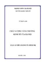 Chất lượng tăng trưởng kinh tế của hà nội