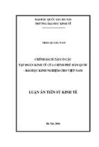 Chính sách tái cơ cấu tập đoàn kinh tế của chính phủ hàn quốc   bài học kinh nghiệm cho việt nam