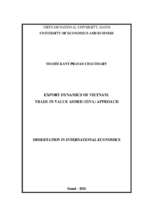 Export dynamics of vietnam trade in value added (tiva) approach 