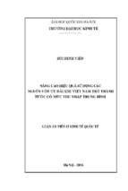 Nâng cao hiệu quả sử dụng các nguồn vốn ưu đãi khi việt nam trở thành nước có mức thu nhập trung bình  