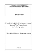 Nghiên cứu chế tạo và tính chất của vật liệu zn2sio4 và zn2sno4 không pha tạp và pha tạp các ion kim loại chuyển tiếp (mn2+, cr3+) (synthesis and properties of undoped and transition metal (mn2+, cr3+) doped zn