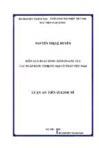 Luận án tiến sĩ hiệu quả hoạt động kinh doanh của các ngân hàng thương mại cổ phần việt nam