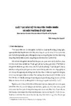 Luật tục bảo vệ tài nguyên thiên nhiên và môi trường ở việt nam (qua luật tục của một số dân tộc thiếu số ở tây bắc và tây nguyên)