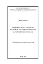 Hoàn thiện công tác đánh giá hoàn thành công việc của nhân viên tại ngân hàng techcombank