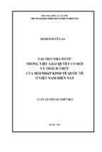 Vai trò của nhà nước trong việc giải quyết cơ hội và thách thức của hội nhập kinh tế quốc tế ở việt nam hiện nay