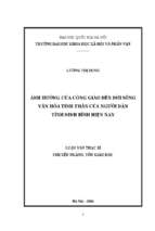 ảnh hưởng của công giáo đến đời sống văn hóa tinh thần của người dân tỉnh ninh bình hiện nay