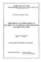 Biến đổi cơ cấu nghề nghiệp và tác động của nó đến quan hệ giới trong gia đình nông thôn