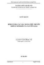 Hình tượng tác giả trong tiểu thuyết thời kỳ đổi mới của nguyễn khải  