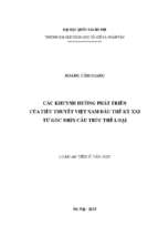 Các khuynh hướng phát triển của tiểu thuyết việt nam đầu thế kỷ xxi từ góc nhìn cấu trúc thể loại  