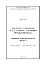 Chủ trương của đảng trong quan hệ văn hóa việt nam – nhật bản từ năm 1993 đến năm 2011  001