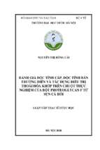đánh giá độc tính cấp, độc tính bán trƣờng diễn và tác dụng điều trị thoái hóa khớp trên chuột thực nghiệm của bột proteoglycan f từ sụn cá hồi     
