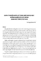 Quản lý nguồn nhân lực trong giáo dục đại học   hướng nghiên cứu liên ngành đang phát triển ở việt nam