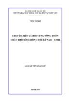 Chuyển biến xã hội vùng nông thôn châu thổ sông hồng thế kỷ xvii xviii