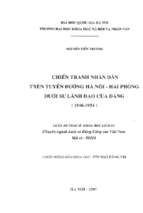 Chiến tranh nhân dân trên tuyến đường hà nội – hải phòng dưới sự lãnh đạo của đảng (1946 1954).