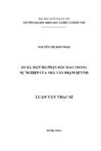 Du ký, một bộ phận độc đáo trong sự nghiệp của nhà văn phạm quỳnh  