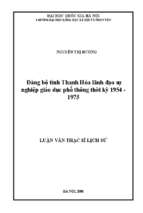 đảng bộ tỉnh thanh hóa lãnh đạo sự nghiệp giáo dục phổ thông thời kỳ 1954 1975