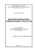 Công tác can thiệp, trợ giúp trẻ em có hiv.aids tại trung tâm bảo trợ xã hội số 2   yên bài   ba vì   hà nội