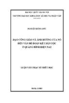 đạo công giáo và ảnh hưởng của nó đến vấn đề đoàn kết dân tộc ở quảng bình hiện nay  001