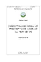 Nghiên cứu bào chế viên hai lớp amoxicilin và acid clavulanic giải phóng kéo dài   