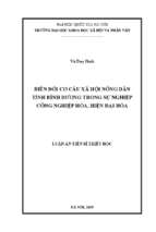 Biến đổi cơ cấu xã hội nông dân tỉnh bình dương trong sự nghiệp công nghiệp hóa, hiện đại hóa