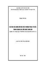 Vai trò nam giới dân tộc h'mông vùng tây bắc trong chăm sóc sức khỏe sinh sản ( nghiên cứu trường hợp xã huổi một, huyện sông mã, tỉnh sơn la) 