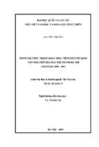 đánh giá thực trạng khai thác tiềm năng du lịch văn hóa trên địa bàn nội thành hà nội giai đoạn 2009   2013