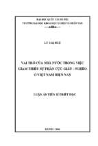 Vai trò của nhà nước trong việc giảm thiểu sự phân cực giàu   nghèo ở việt nam hiên nay 