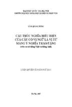 Cấu trúc nghĩa biểu hiện của câu có vị ngữ là vị từ mang ý nghĩa trao tặng