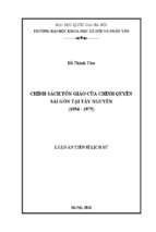 Chính sách tôn giáo của chính quyền sài gòn tại tây nguyên (1954 1975)   