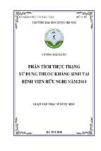 Phân tích thực trạng sử dụng thuốc kháng sinh tại bệnh viện hữu nghị năm 2018    