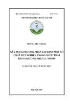 Xây dựng phương pháp xác định một số chất gây nghiện trong nước thải bằng phương pháp lc msms   