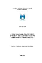 Nghiên cứu về hoạt động mua bán và sáp nhập công ty tại việt nam   trường hợp công ty may chiến thắng và công ty may hồ gươm. 