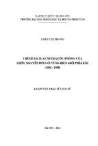 Chính sách an ninh quốc phòng của triều nguyễn đối với vùng biên giới phía bắc (1802 1858) 